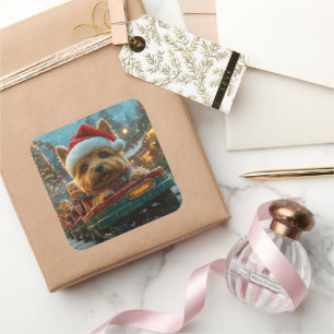 Australischer Terrier Dog Roller Untersetzer Weihn Quadratischer Aufkleber