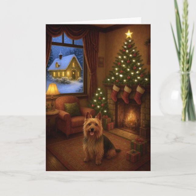 Australischer Terrier Feiertagskarte (Vorderseite)