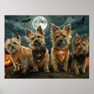 Australischer Terrier Halloween Gruselig Poster