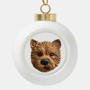 Australischer Terrier Hund 3D Inspiriert Keramik Kugel-Ornament