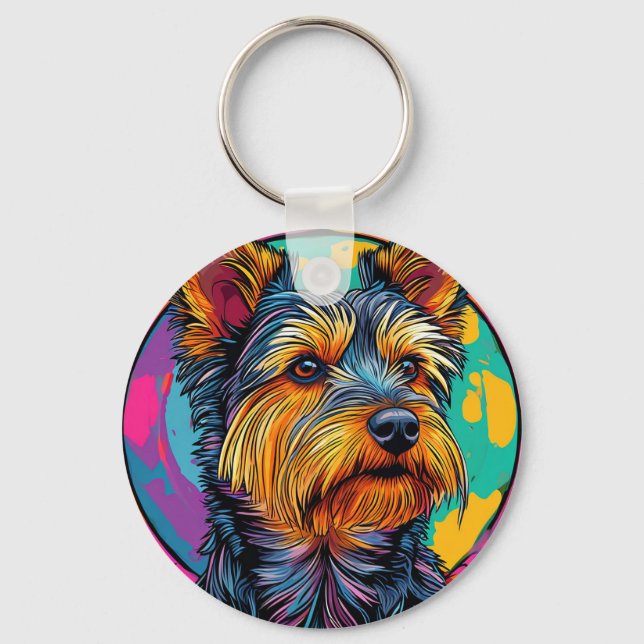 Australischer Terrier Hund Schlüsselanhänger (Vorderseite)