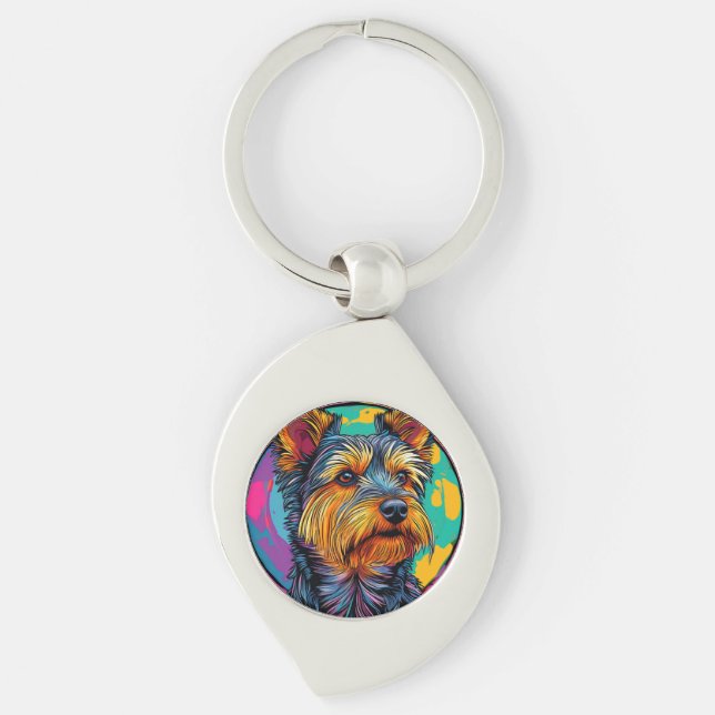 Australischer Terrier Hund Schlüsselanhänger (Vorderseite)