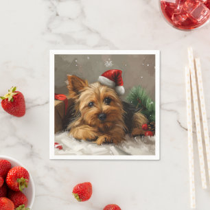 Australischer Terrier Hund Weihnachtsfest Serviette
