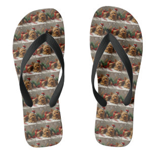 Australischer Terrier Hund Weihnachtsfestlich Flip Flops