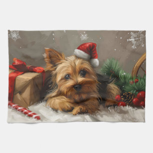 Australischer Terrier Hund Weihnachtsfestlich Geschirrtuch