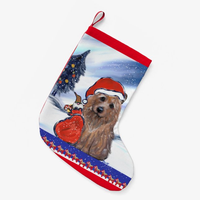 AUSTRALISCHER TERRIER KLEINER WEIHNACHTSSTRUMPF (Vorderansicht (hängend))
