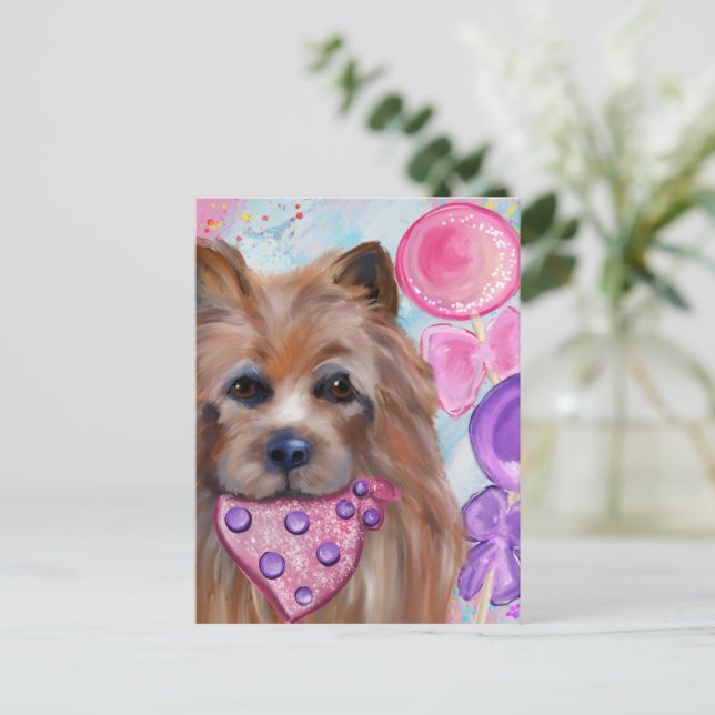 AUSTRALISCHER TERRIER POSTKARTE (Stehend Vorderseite)