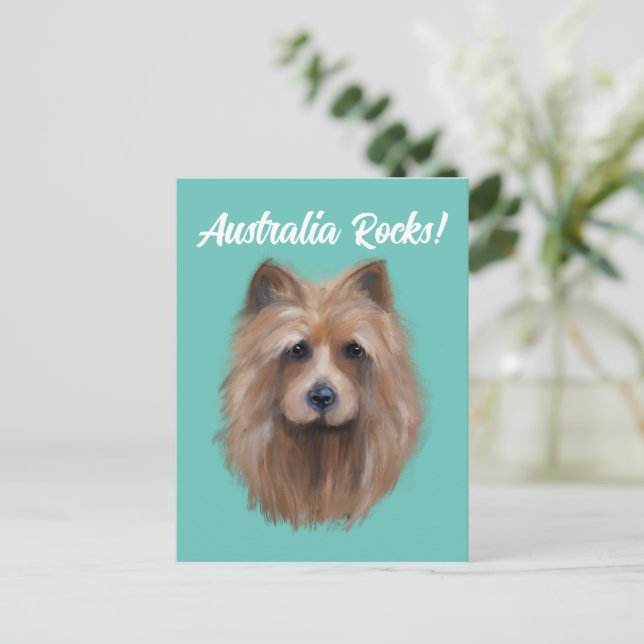 AUSTRALISCHER TERRIER POSTKARTE (Stehend Vorderseite)