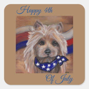 AUSTRALISCHER TERRIER QUADRATISCHER AUFKLEBER