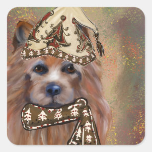 AUSTRALISCHER TERRIER QUADRATISCHER AUFKLEBER