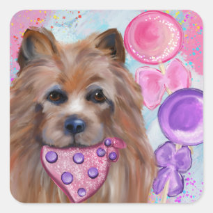 AUSTRALISCHER TERRIER QUADRATISCHER AUFKLEBER