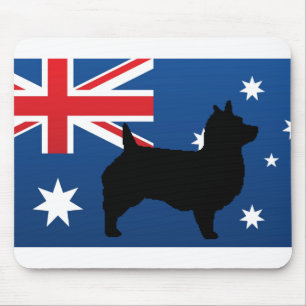 Australischer Terrier Silhouette Australische Flag Mousepad