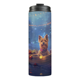 Australischer Terrier Weihnachtsfestreise Thermosbecher