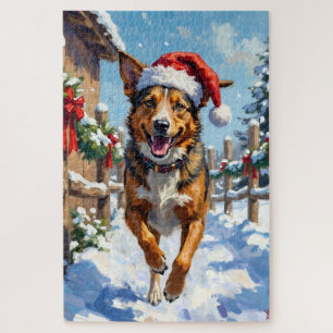 Australischer Tierzucht Hund Roter Heeler Weihnach Puzzle