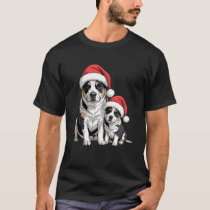 Australischer Tierzüchter-Hund Santa-Hut Lustiger T-Shirt