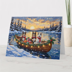 Australischer Tierzüchterhund Weihnachtsboot Urlau Karte