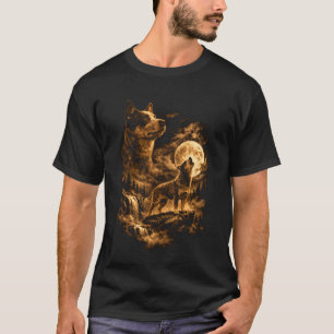 Australischer Treibhund Heulender Mond Fantasy Wil T-Shirt