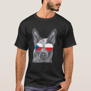 Australischer Treibhund Hund Tschechische Flagge S T-Shirt