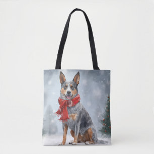 Australischer Treibhund im Schnee Weihnachten