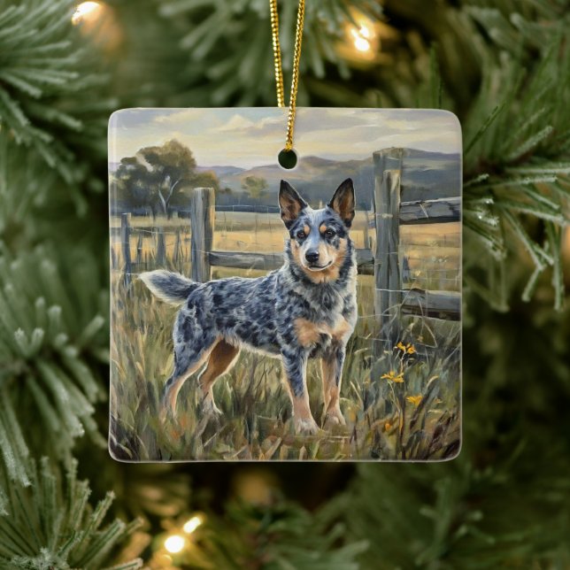 Australischer Treibhund Keramikornament (Baum)