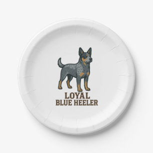 Australischer Treibhund Loyaler Blauer Heeler Pappteller