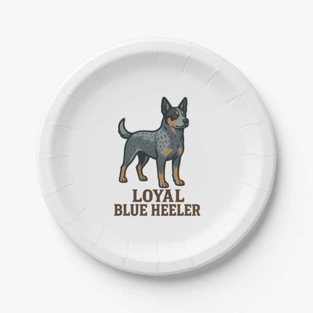 Australischer Treibhund Loyaler Blauer Heeler Pappteller (Vorderseite)
