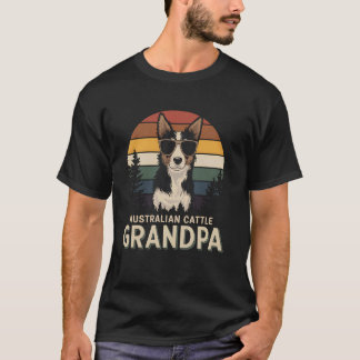 Australischer Treibhund Opa Hunde Liebhaber Retro  T-Shirt
