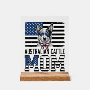 Australischer Tüderhund-Mutter Patriotisches Vinta Acrylschild