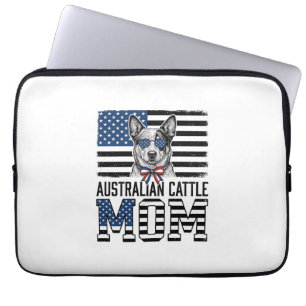 Australischer Tüderhund-Mutter Patriotisches Vinta Laptopschutzhülle