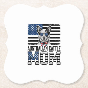 Australischer Tüderhund-Mutter-patriotisches Vinta Untersetzer