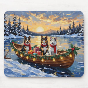 Australischer Tüderhund Weihnachtsboot Urlaub Mousepad