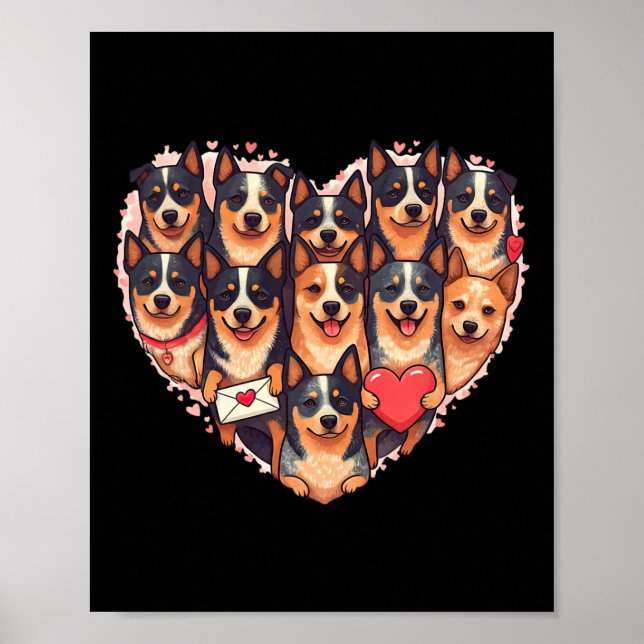 Australischer Türrüden-Herz-Valentin Australischer Poster (Vorne)