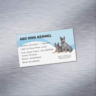 Australischer Vieh-Hund auf blauem Strudel Magnetische Visitenkarte