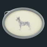 Australischer Vieh-Hund Ovale Gürtelschnalle<br><div class="desc">Australischer Vieh-Hund</div>