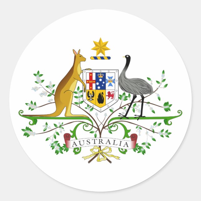 Australischer Wappen-Aufkleber Runder Aufkleber (Vorderseite)