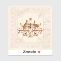 Australischer Wappen - Brauntint