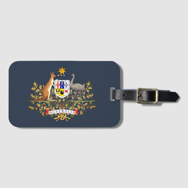 Australischer Wappen Gepäckanhänger (Vorderseite (Horizontal))