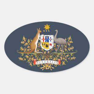 Australischer Wappen Ovaler Aufkleber