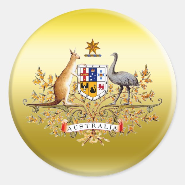 Australischer Wappen Runder Aufkleber (Vorderseite)
