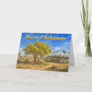 Australischer Weihnachts-Akazienbaum mit Christbau Karte