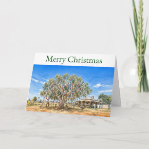 Australischer Weihnachts-Gumtree mit Christbaumkug Karte