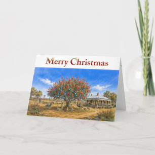 Australischer Weihnachtsflaschenbürstenbaum mit Ch Karte