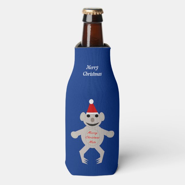 Australischer Weihnachtskoala Bear Custom Flaschenkühler (Flaschenvorderseite)