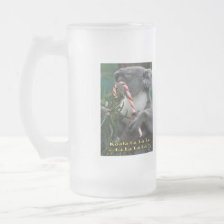 Australischer Weihnachtskoala mit Candy Cane Mattglas Bierglas
