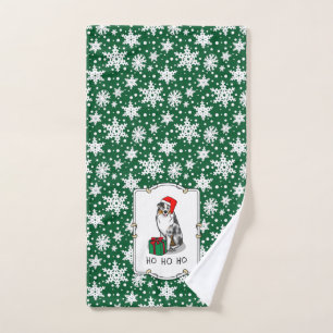 Australischer Weihnachtsschäfer (blauer Merle tan/ Badhandtuch Set