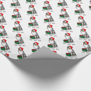 Australischer Weihnachtsschäfer (blauer Merle tan/ Geschenkpapier