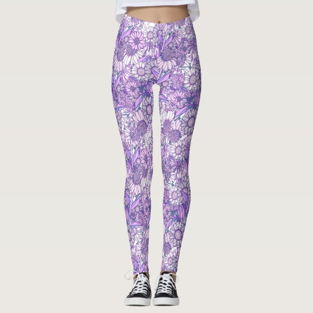 Australischer Wildblume Garden Leggings (Vorderseite)