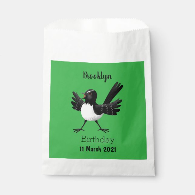 Australischer Willie Wagtail Cartoon Geschenktütchen (Vorderseite)