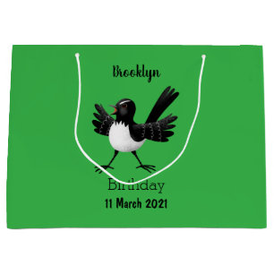 Australischer Willie Wagtail Cartoon Große Geschenktüte