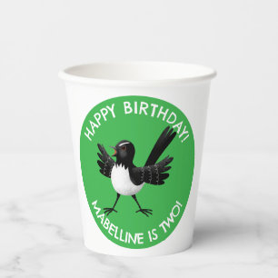 Australischer Willie Wagtail Cartoon Pappbecher